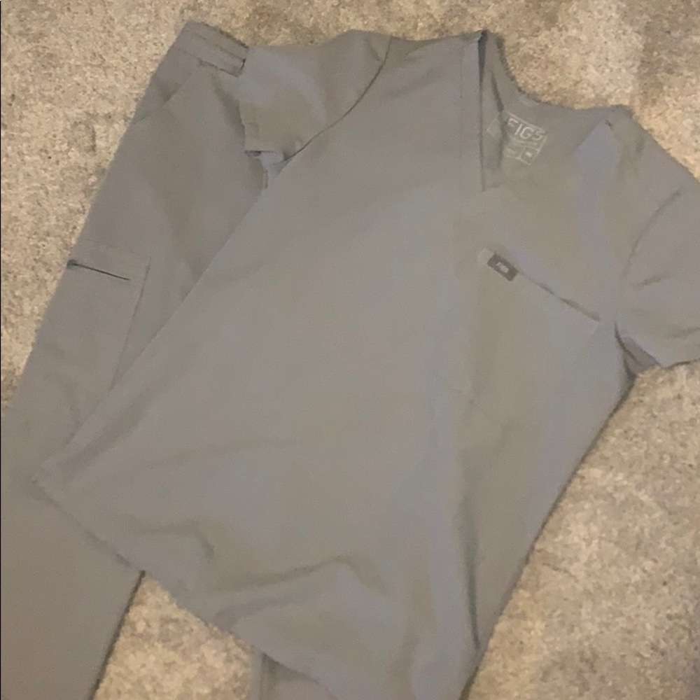 Figs Scrub Set Cement Grey